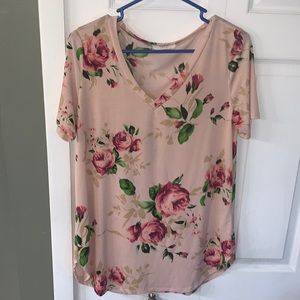 Rose V Neck Top